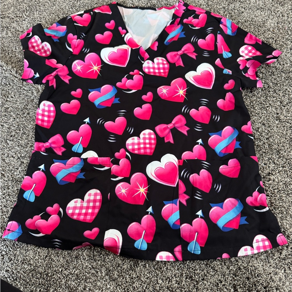 Heart Patterned Women’s Scrubs